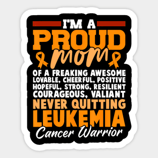 Mom for Leukemia Cancer Awareness Mother Sticker